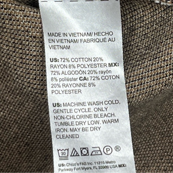 Chico’s Jacquard Bateau Neck equestrian chain belt cotton blend sweater, LP. - Picture 8 of 8